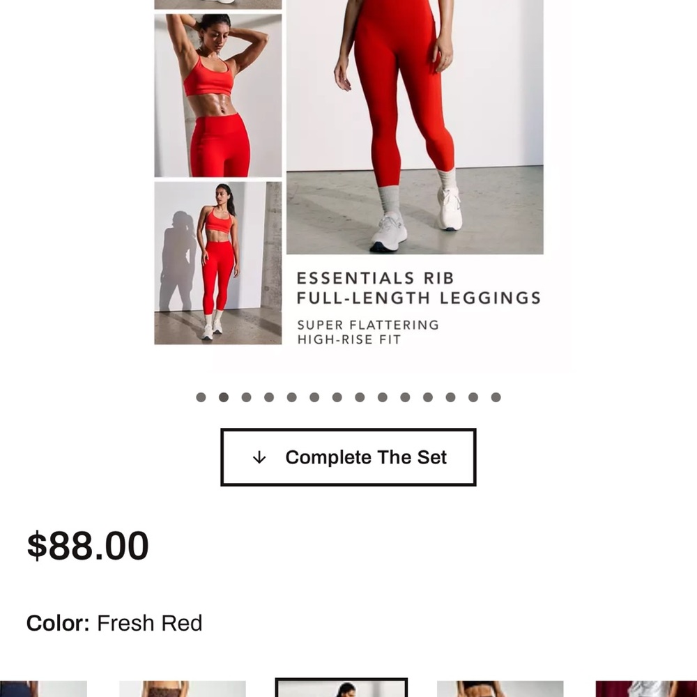 Essentials Fresh Red Ribbed Activewear Set - Picture 2 of 2